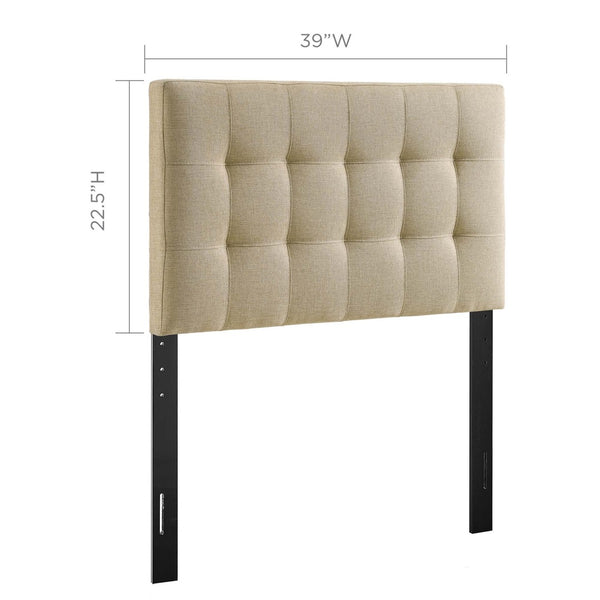 Modway Furniture Lily Upholstered Twin Headboard by Modway - Modern Elegance with Versatile Mounting & Tufted Design Beige MOD-5148-BEI