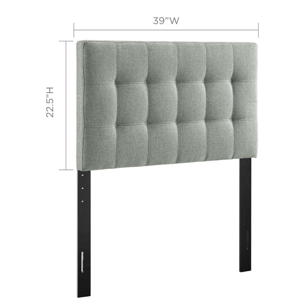 Modway Furniture Lily Upholstered Twin Headboard by Modway - Modern Elegance with Versatile Mounting & Tufted Design Gray MOD-5148-GRY