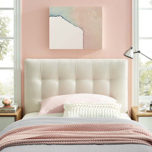 Modway Furniture Lily Upholstered Twin Headboard by Modway - Modern Elegance with Versatile Mounting & Tufted Design Ivory MOD-5148-IVO