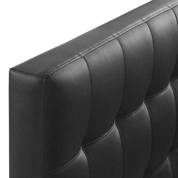 Modway Furniture Lily Upholstered Vinyl Twin Headboard - Modern Tufted Design for Stylish Bedrooms and Dorms Black MOD-5149-BLK