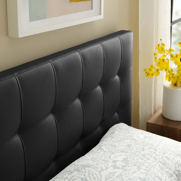 Modway Furniture Lily Upholstered Vinyl Twin Headboard - Modern Tufted Design for Stylish Bedrooms and Dorms Black MOD-5149-BLK