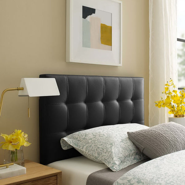 Modway Furniture Lily Upholstered Vinyl Twin Headboard - Modern Tufted Design for Stylish Bedrooms and Dorms Black MOD-5149-BLK