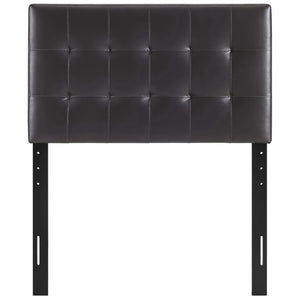Modway Furniture Lily Upholstered Vinyl Twin Headboard - Modern Tufted Design for Stylish Bedrooms and Dorms Brown MOD-5149-BRN