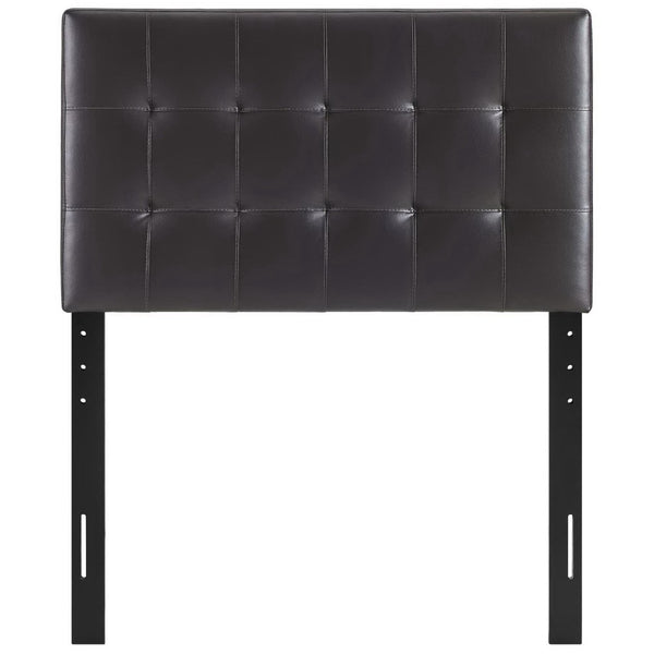 Modway Furniture Lily Upholstered Vinyl Twin Headboard - Modern Tufted Design for Stylish Bedrooms and Dorms Brown MOD-5149-BRN