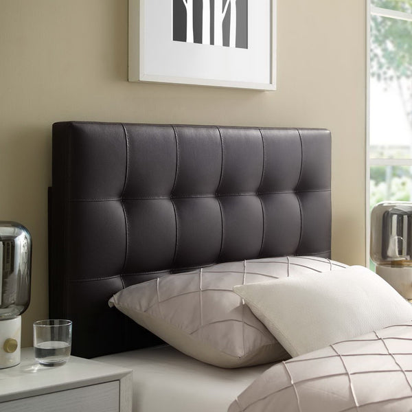 Modway Furniture Lily Upholstered Vinyl Twin Headboard - Modern Tufted Design for Stylish Bedrooms and Dorms Brown MOD-5149-BRN
