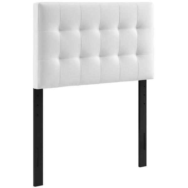 Modway Furniture Lily Upholstered Vinyl Twin Headboard - Modern Tufted Design for Stylish Bedrooms and Dorms White MOD-5149-WHI