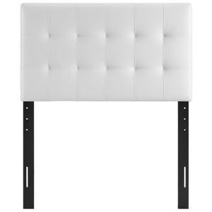 Modway Furniture Lily Upholstered Vinyl Twin Headboard - Modern Tufted Design for Stylish Bedrooms and Dorms White MOD-5149-WHI