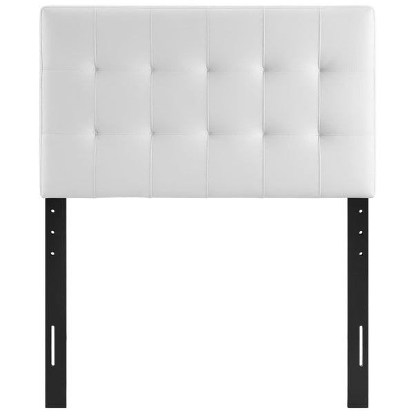 Modway Furniture Lily Upholstered Vinyl Twin Headboard - Modern Tufted Design for Stylish Bedrooms and Dorms White MOD-5149-WHI