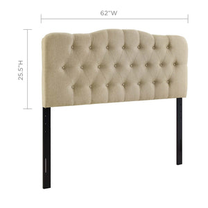Modway Furniture Annabel Upholstered Fabric Queen Headboard by Modway - Elegant Design with Adjustable Heights for Comfort Beige MOD-5154-BEI