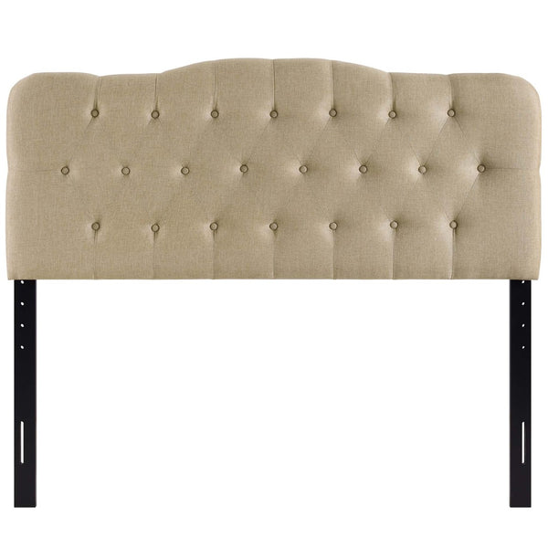 Modway Furniture Annabel Upholstered Fabric Queen Headboard by Modway - Elegant Design with Adjustable Heights for Comfort Beige MOD-5154-BEI