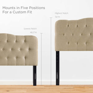 Modway Furniture Annabel Upholstered Fabric Queen Headboard by Modway - Elegant Design with Adjustable Heights for Comfort Beige MOD-5154-BEI