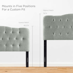 Modway Furniture Annabel Upholstered Fabric Queen Headboard by Modway - Elegant Design with Adjustable Heights for Comfort Gray MOD-5154-GRY