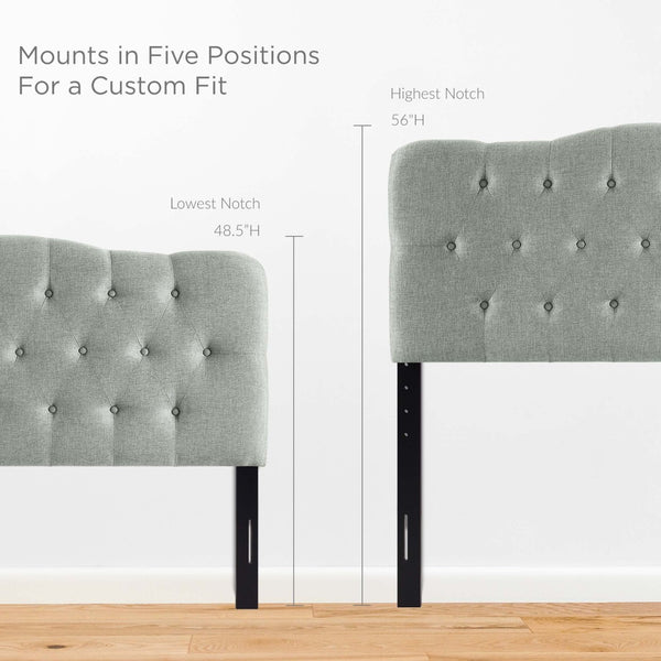 Modway Furniture Annabel Upholstered Fabric Queen Headboard by Modway - Elegant Design with Adjustable Heights for Comfort Gray MOD-5154-GRY