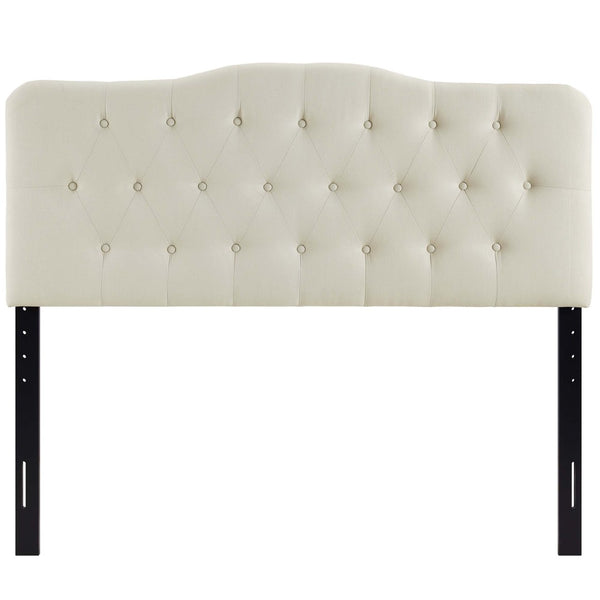 Modway Furniture Annabel Upholstered Fabric Queen Headboard by Modway - Elegant Design with Adjustable Heights for Comfort Ivory MOD-5154-IVO