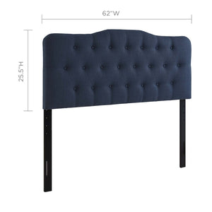 Modway Furniture Annabel Upholstered Fabric Queen Headboard by Modway - Elegant Design with Adjustable Heights for Comfort Navy MOD-5154-NAV