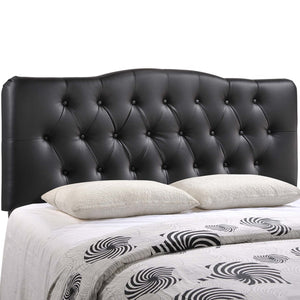 Modway Furniture Annabel Upholstered Vinyl Queen Headboard by Modway - Luxurious Comfort & Elegant Design for Your Bedroom Black MOD-5155-BLK