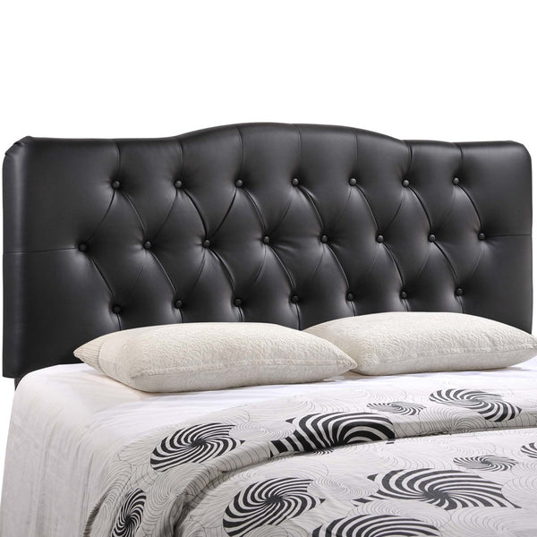 Modway Furniture Annabel Upholstered Vinyl Queen Headboard by Modway - Luxurious Comfort & Elegant Design for Your Bedroom Black MOD-5155-BLK