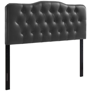 Modway Furniture Annabel Upholstered Vinyl Queen Headboard by Modway - Luxurious Comfort & Elegant Design for Your Bedroom Black MOD-5155-BLK