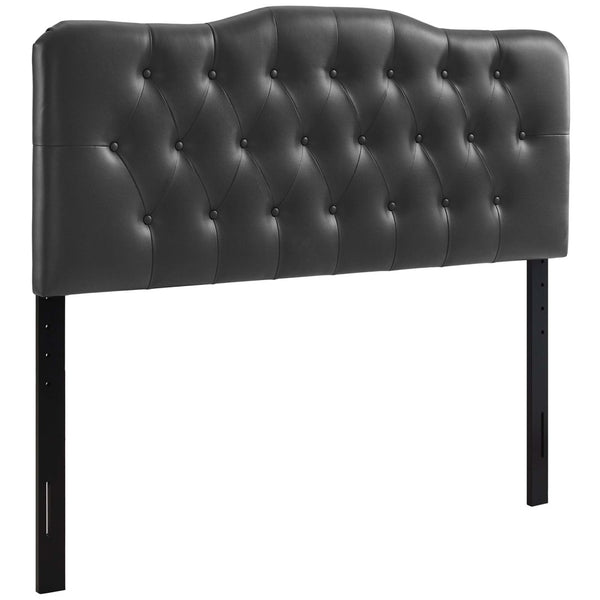 Modway Furniture Annabel Upholstered Vinyl Queen Headboard by Modway - Luxurious Comfort & Elegant Design for Your Bedroom Black MOD-5155-BLK