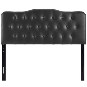 Modway Furniture Annabel Upholstered Vinyl Queen Headboard by Modway - Luxurious Comfort & Elegant Design for Your Bedroom Black MOD-5155-BLK