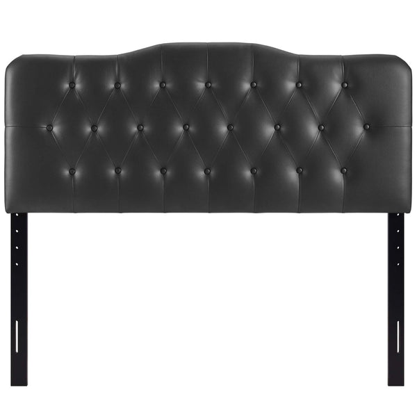 Modway Furniture Annabel Upholstered Vinyl Queen Headboard by Modway - Luxurious Comfort & Elegant Design for Your Bedroom Black MOD-5155-BLK