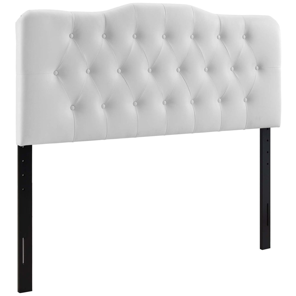 Modway Furniture Annabel Upholstered Vinyl Queen Headboard by Modway - Luxurious Comfort & Elegant Design for Your Bedroom White MOD-5155-WHI
