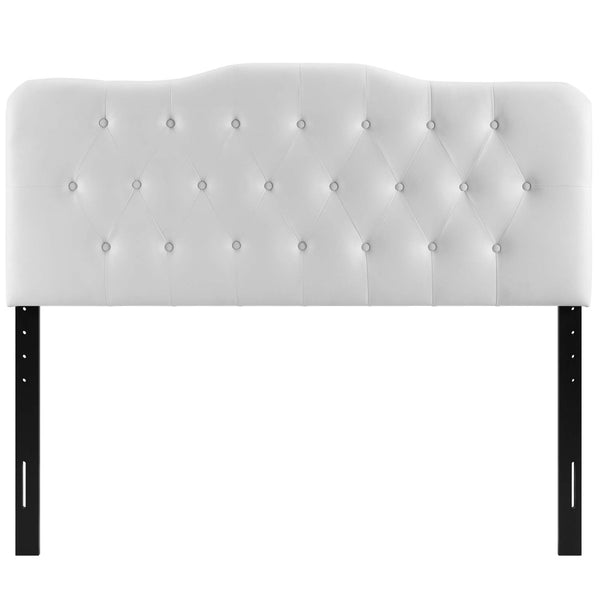 Modway Furniture Annabel Upholstered Vinyl Queen Headboard by Modway - Luxurious Comfort & Elegant Design for Your Bedroom White MOD-5155-WHI