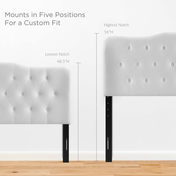 Modway Furniture Annabel Upholstered Vinyl Queen Headboard by Modway - Luxurious Comfort & Elegant Design for Your Bedroom White MOD-5155-WHI