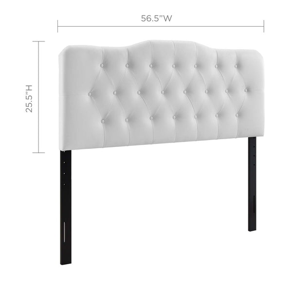 Modway Furniture Annabel Upholstered Faux Leather Full Headboard - Elegant Button-Tufted Design for Modern Bedrooms MOD-5157-WHI