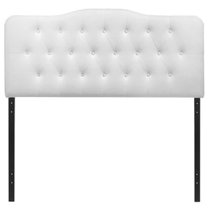 Modway Furniture Annabel Upholstered Faux Leather Full Headboard - Elegant Button-Tufted Design for Modern Bedrooms MOD-5157-WHI