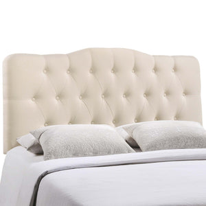Modway Furniture Annabel Upholstered King Headboard - Elegant Ivory Linen, Adjustable Height, Button Tufted Design MOD-5158-IVO