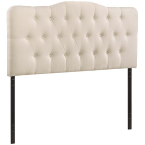 Modway Furniture Annabel Upholstered King Headboard - Elegant Ivory Linen, Adjustable Height, Button Tufted Design MOD-5158-IVO