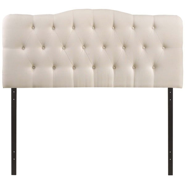 Modway Furniture Annabel Upholstered King Headboard - Elegant Ivory Linen, Adjustable Height, Button Tufted Design MOD-5158-IVO