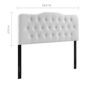 Modway Furniture Annabel Upholstered Vinyl King Headboard - Luxurious Button-Tufted Design for Modern & Classic Bedrooms MOD-5159-WHI