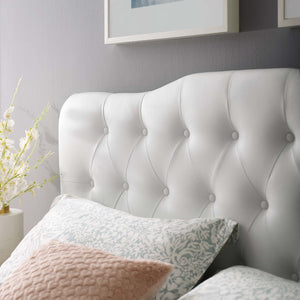 Modway Furniture Annabel Upholstered Vinyl King Headboard - Luxurious Button-Tufted Design for Modern & Classic Bedrooms MOD-5159-WHI