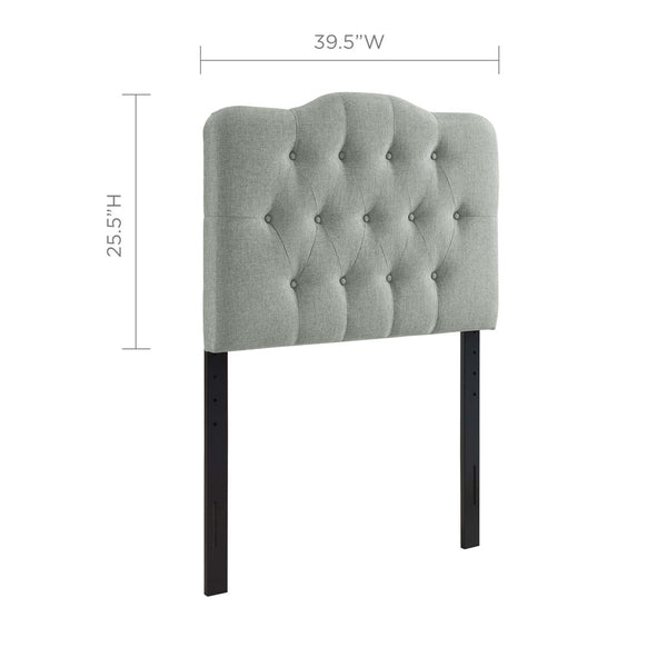Modway Furniture Annabel Upholstered Twin Headboard - Stylish Gray Button-Tufted Design for Dorms & Guest Rooms MOD-5160-GRY