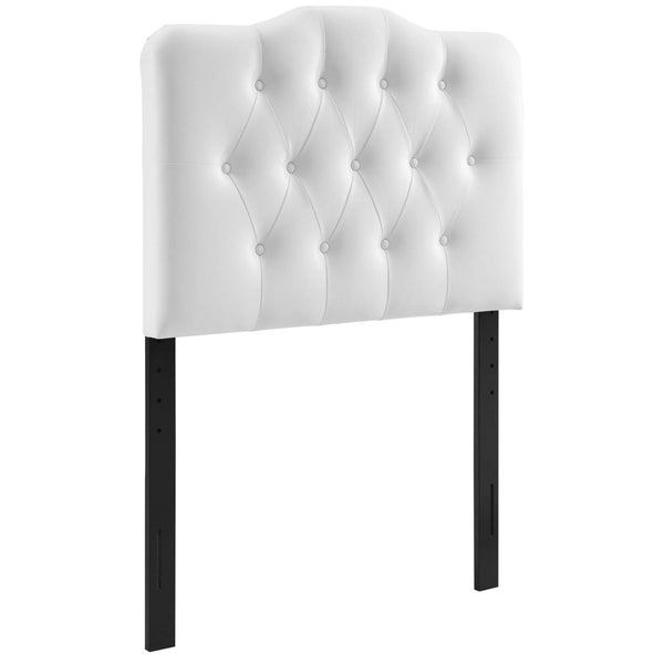 Modway Furniture Annabel Twin Headboard - Stylish White Button-Tufted Faux Leather Design for Kids & Guest Rooms MOD-5161-WHI