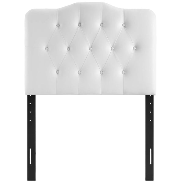 Modway Furniture Annabel Twin Headboard - Stylish White Button-Tufted Faux Leather Design for Kids & Guest Rooms MOD-5161-WHI