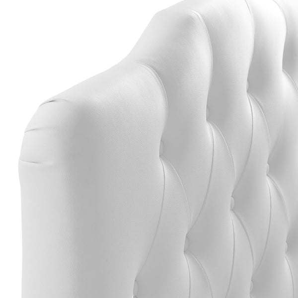 Modway Furniture Annabel Twin Headboard - Stylish White Button-Tufted Faux Leather Design for Kids & Guest Rooms MOD-5161-WHI
