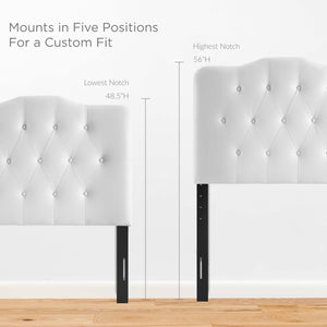 Modway Furniture Annabel Twin Headboard - Stylish White Button-Tufted Faux Leather Design for Kids & Guest Rooms MOD-5161-WHI