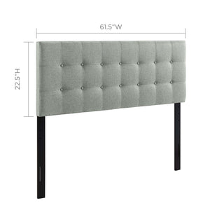 Modway Furniture Emily Upholstered Queen Headboard by Modway - Modern Button-Tufted Design for Stylish Bedrooms Gray MOD-5170-GRY