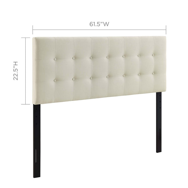Modway Furniture Emily Upholstered Queen Headboard by Modway - Modern Button-Tufted Design for Stylish Bedrooms Ivory MOD-5170-IVO