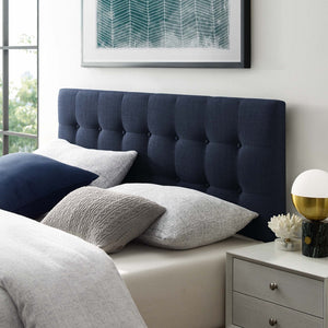 Modway Furniture Emily Upholstered Queen Headboard by Modway - Modern Button-Tufted Design for Stylish Bedrooms Navy MOD-5170-NAV