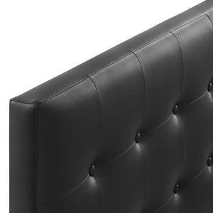 Modway Furniture Emily Upholstered Vinyl Queen Headboard - Elegant Button-Tufted Design for Modern Bedrooms Black MOD-5171-BLK