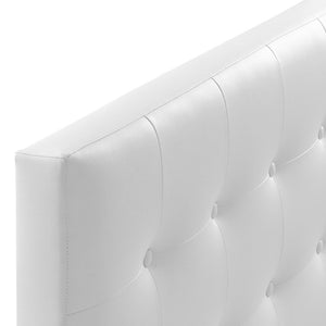 Modway Furniture Emily Upholstered Vinyl Queen Headboard - Elegant Button-Tufted Design for Modern Bedrooms White MOD-5171-WHI