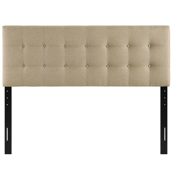 Modway Furniture Emily Upholstered Fabric Full Headboard by Modway - Modern Button-Tufted Design for Stylish Bedrooms Beige MOD-5172-BEI