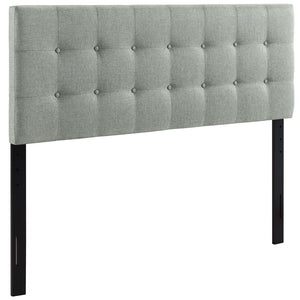 Modway Furniture Emily Upholstered Fabric Full Headboard by Modway - Modern Button-Tufted Design for Stylish Bedrooms Gray MOD-5172-GRY