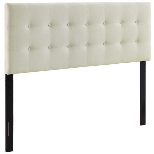 Modway Furniture Emily Upholstered Fabric Full Headboard by Modway - Modern Button-Tufted Design for Stylish Bedrooms Ivory MOD-5172-IVO