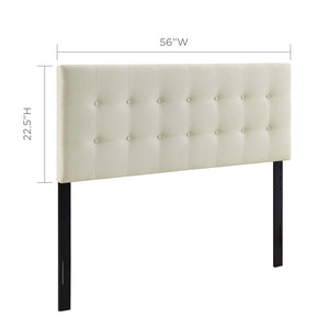 Modway Furniture Emily Upholstered Fabric Full Headboard by Modway - Modern Button-Tufted Design for Stylish Bedrooms Ivory MOD-5172-IVO