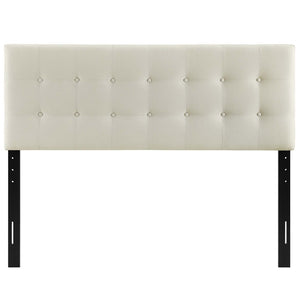 Modway Furniture Emily Upholstered Fabric Full Headboard by Modway - Modern Button-Tufted Design for Stylish Bedrooms Ivory MOD-5172-IVO